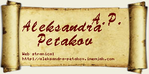 Aleksandra Petakov vizit kartica